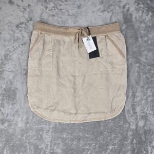 Dear John Ziggy Khaki Mini Skirt Women's Size Medium Beige Tan NWT